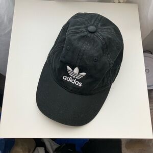 adidas Black Baseball Cap with White Trefoil